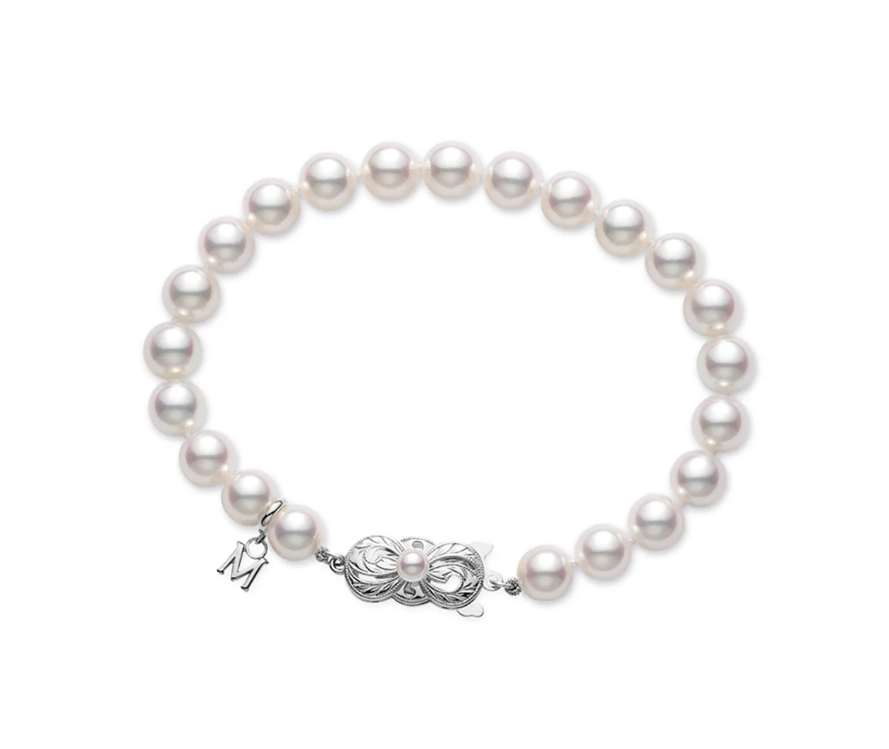 Akoya Cultured Pearl Bracelet in 18K White Gold