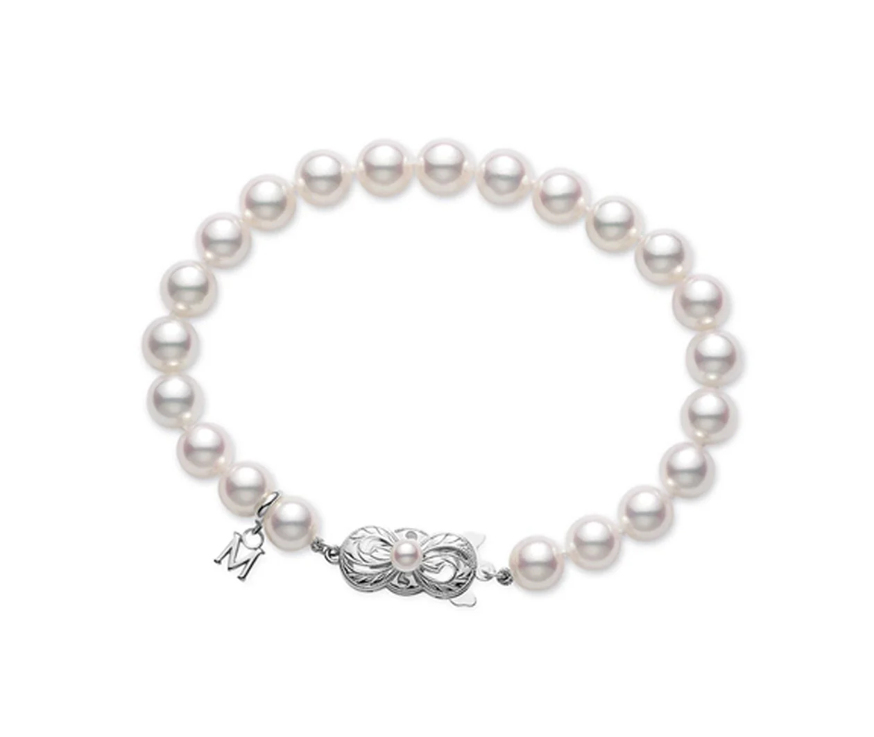 Akoya Cultured Pearl Bracelet in 18K White Gold
