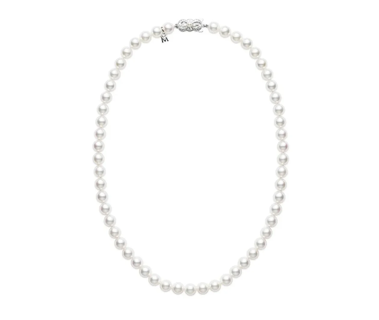 Akoya Cultured Pearl Strand Necklace in 18K White Gold