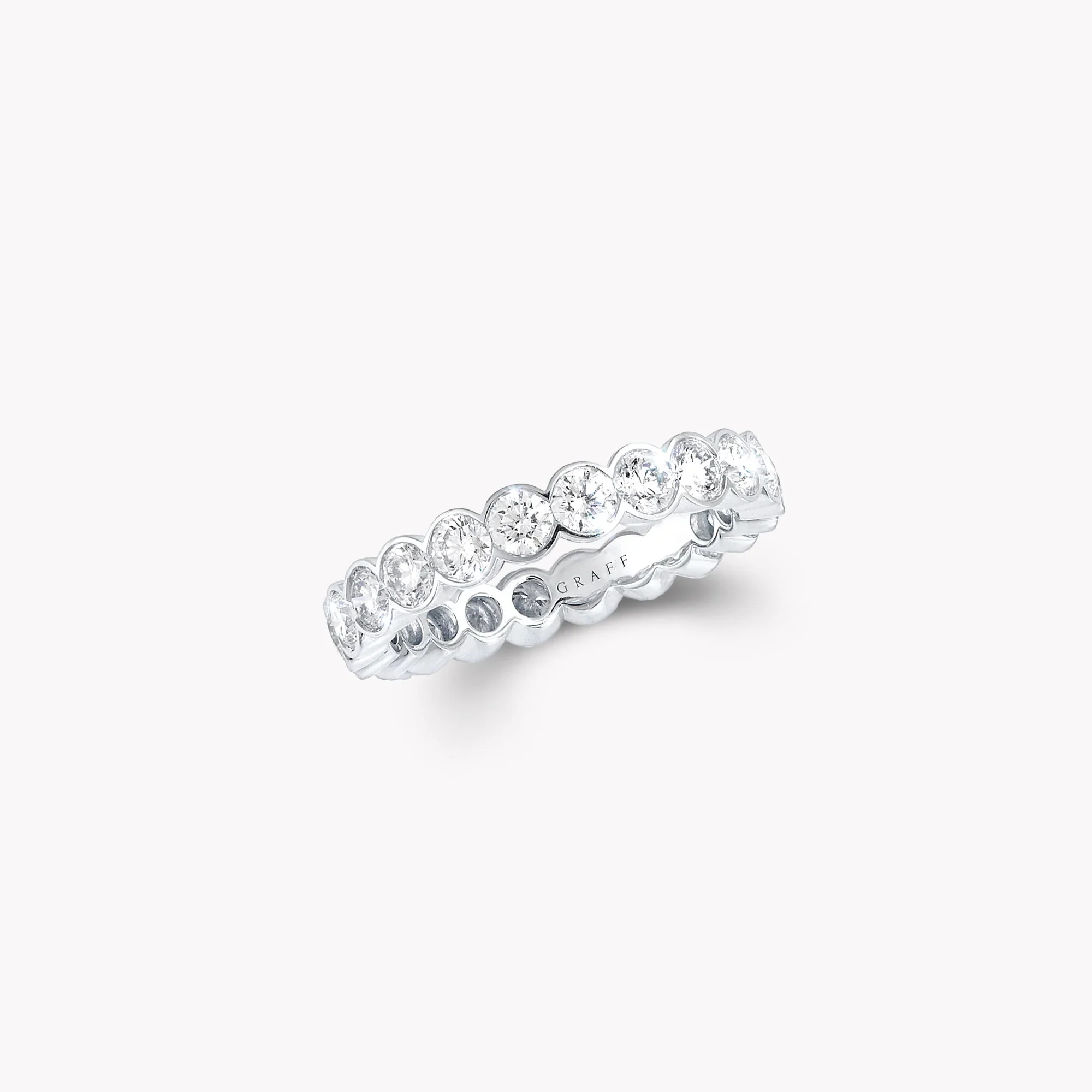 Bezel Set Round Diamond Wedding Band