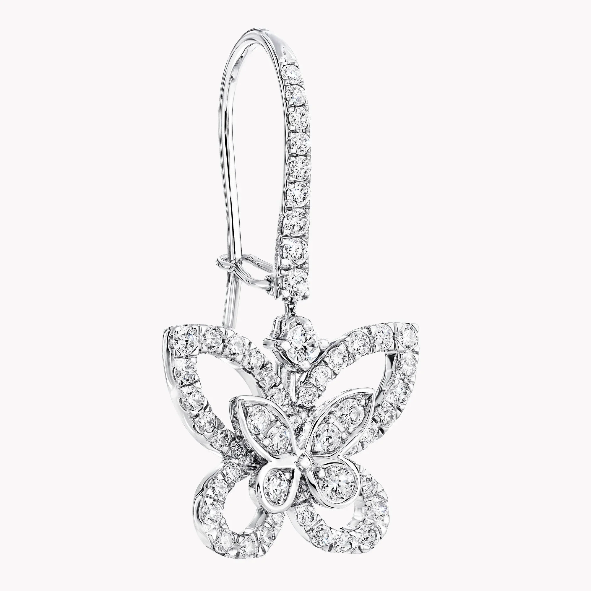 Butterfly Silhouette Diamond Drop Earrings - Image 3