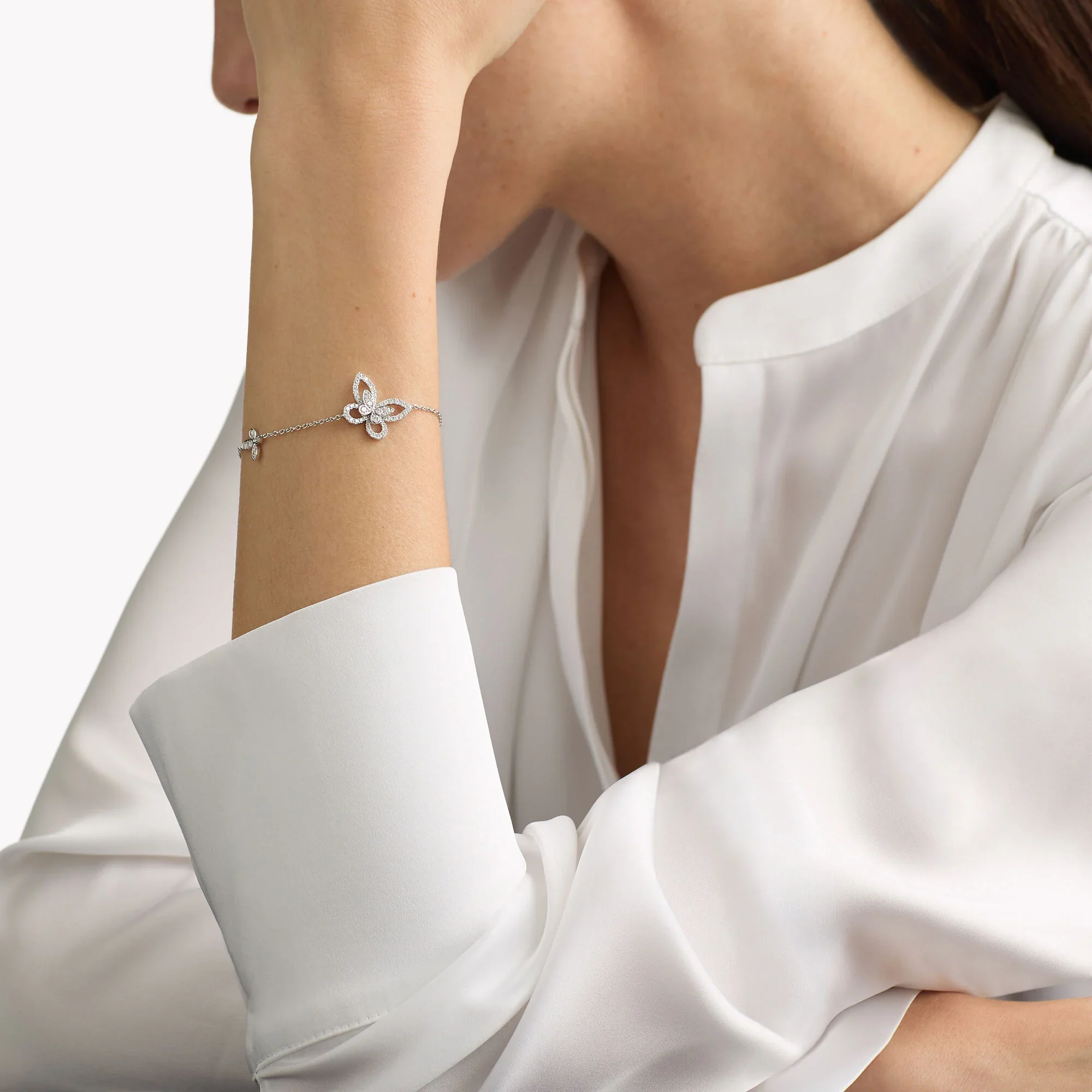 Butterfly Silhouette Diamond Mini Bracelet - Image 2