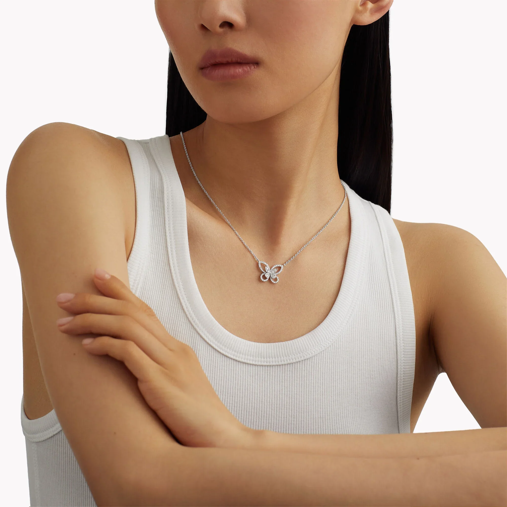 Butterfly Silhouette Diamond Pendant - Image 2