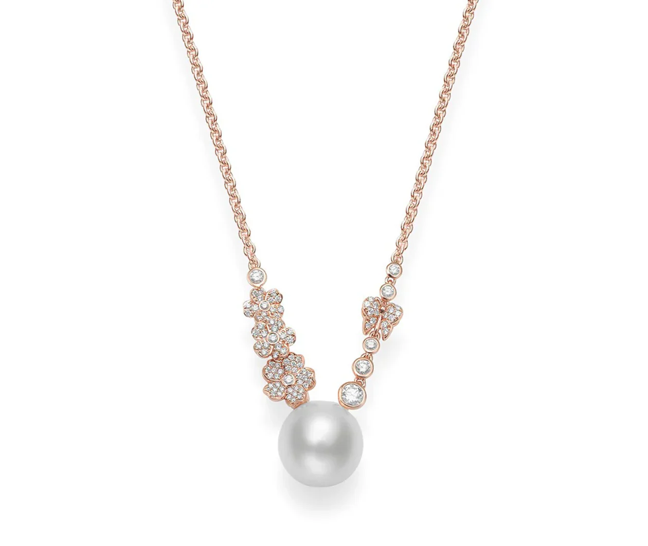 Cherry Blossom Cultured Pearl Blossom Necklace