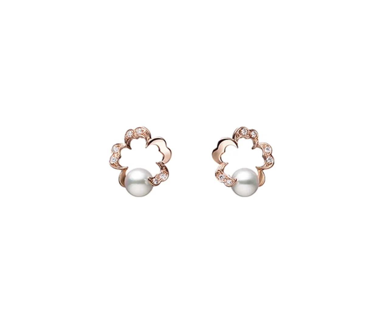 Cherry Blossom Akoya Cultured Pearl Earrings
