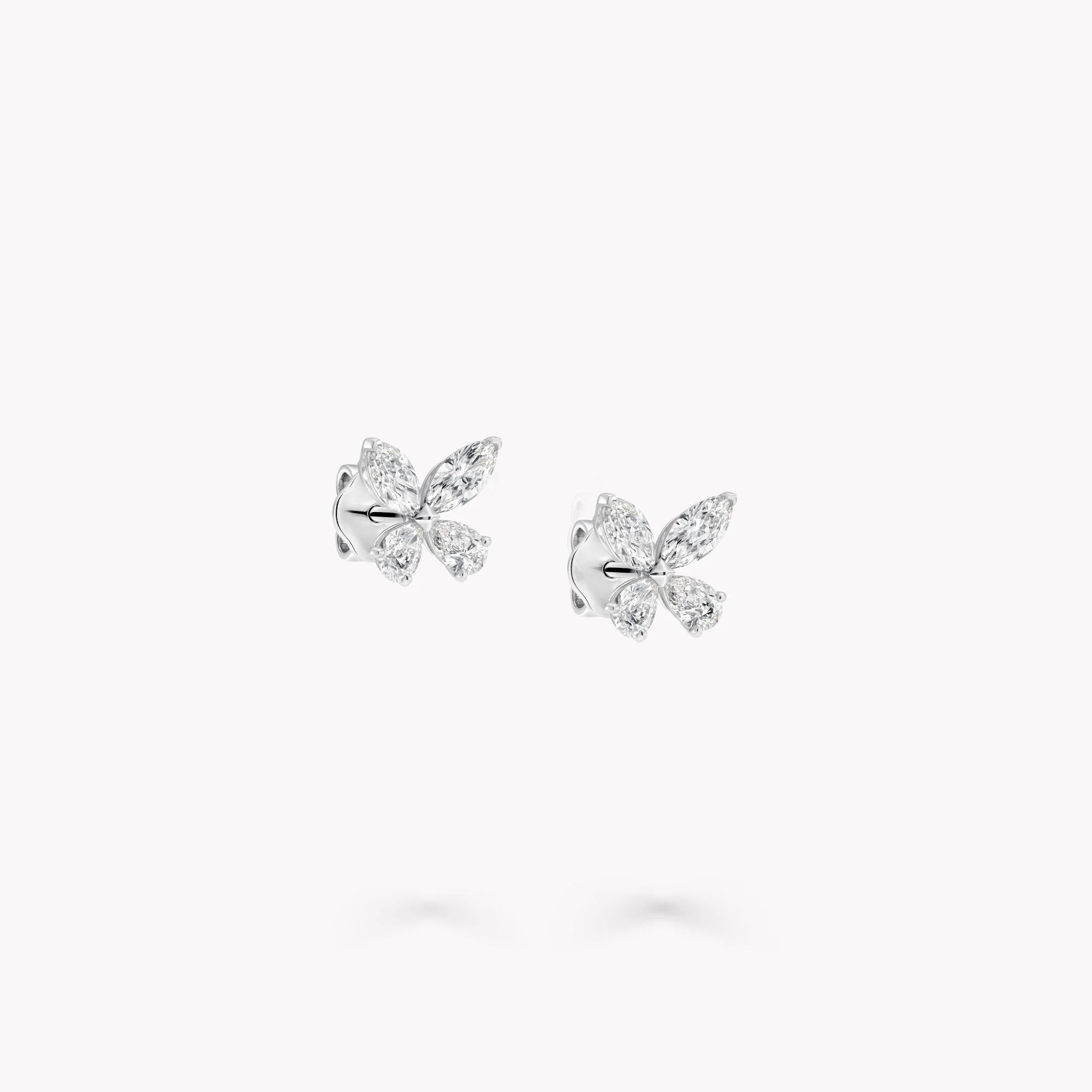 Classic Butterfly Diamond Stud Earrings - Image 3