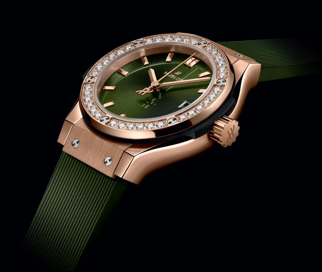 Classic Fusion King Gold Green Diamonds 29mm - Image 6