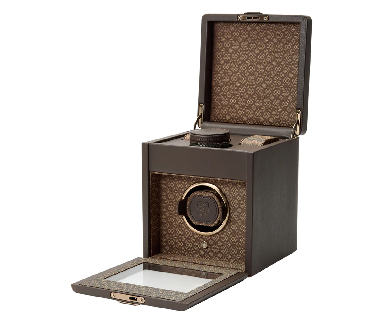 Earth Single Watch Winder With Storage Coffee - Image 3