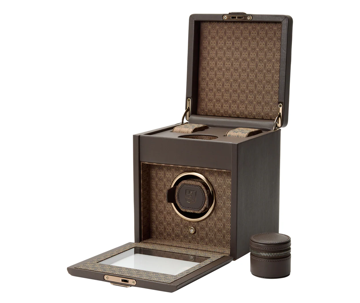 Earth Single Watch Winder With Storage Coffee - Image 4