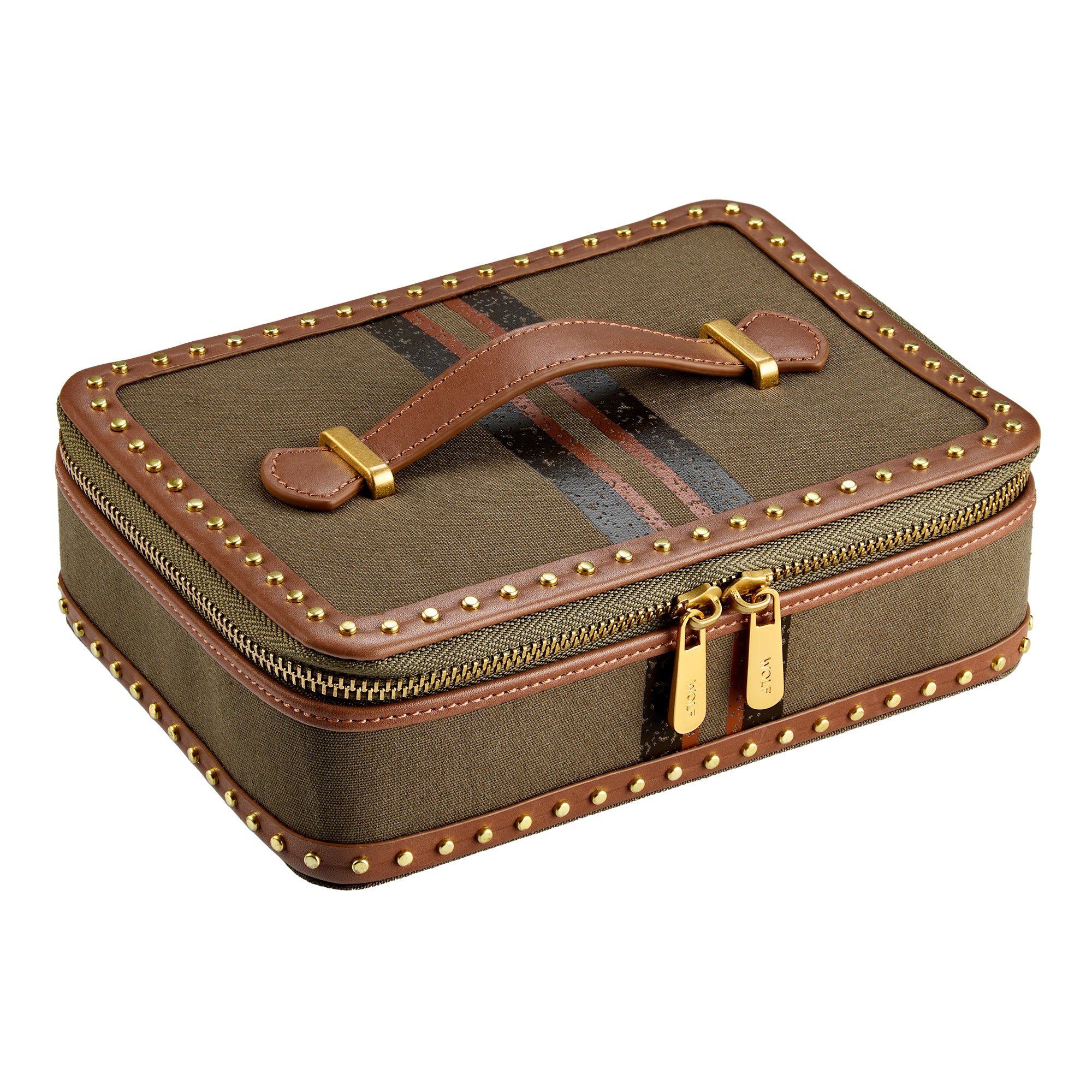 Wolf Ida Travel Zip Jewellery Case Khaki - Image 2