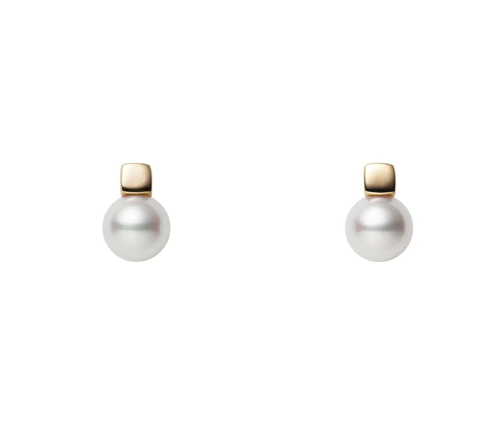 Classic Akoya Cultured Pearl 18K Yellow Gold Earrings