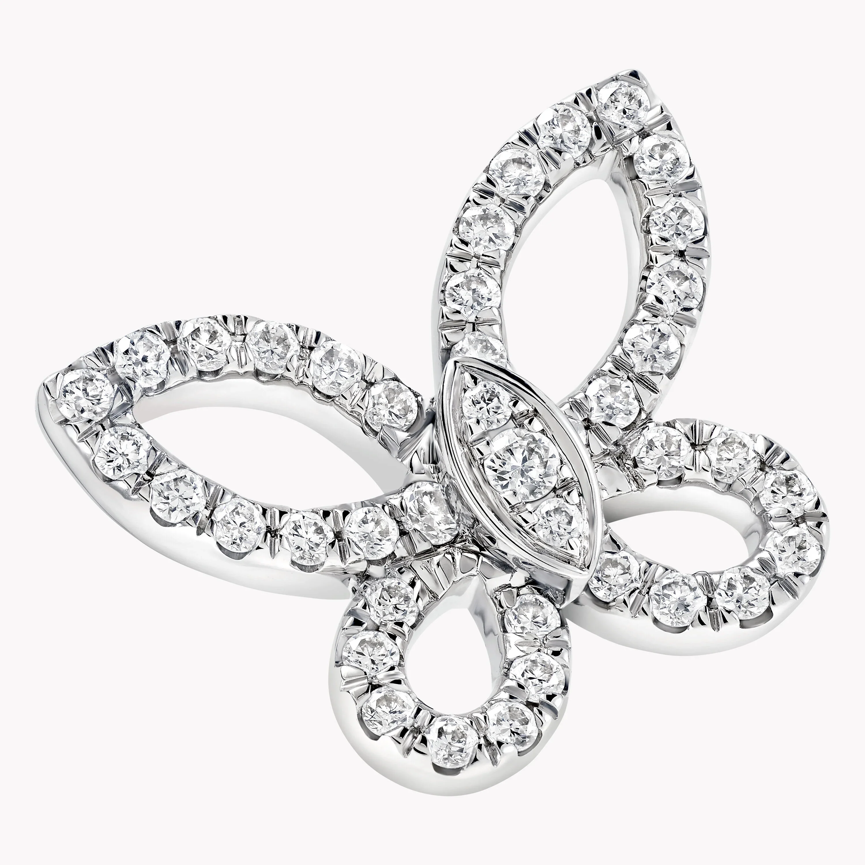 Mini Butterfly Silhouette Diamond Earrings - Image 3