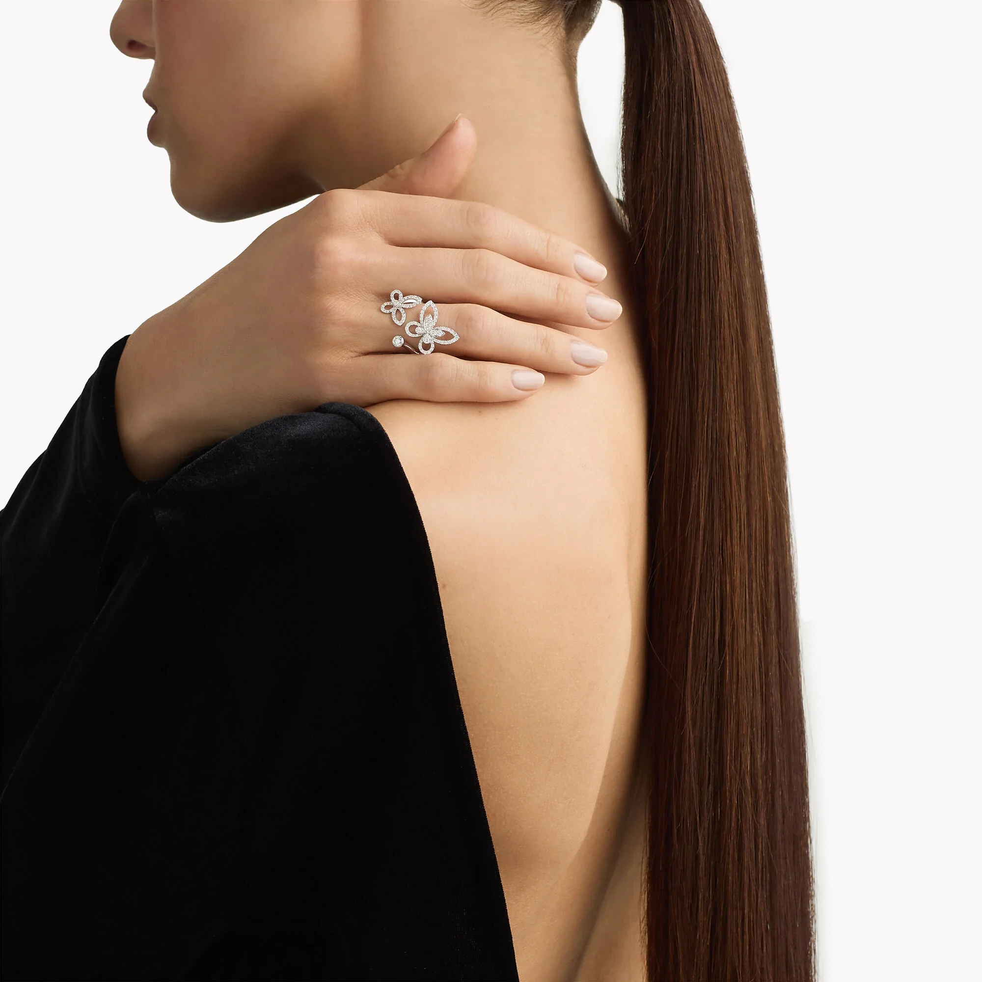 Multi Butterfly Silhouette Diamond Ring - Image 2