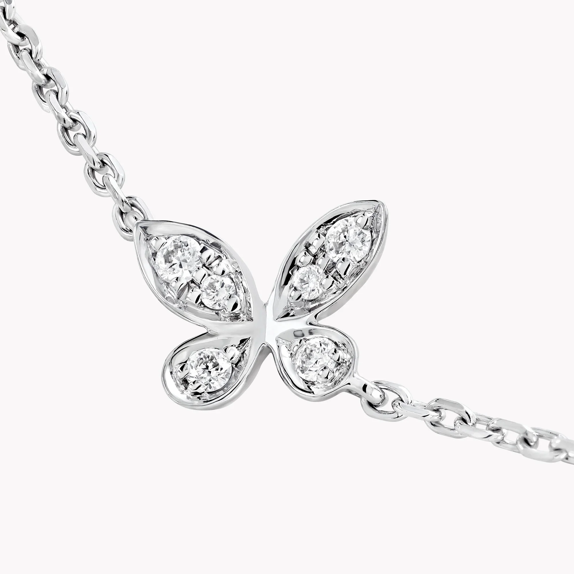 Pavé Butterfly Diamond Petite Necklace - Image 4