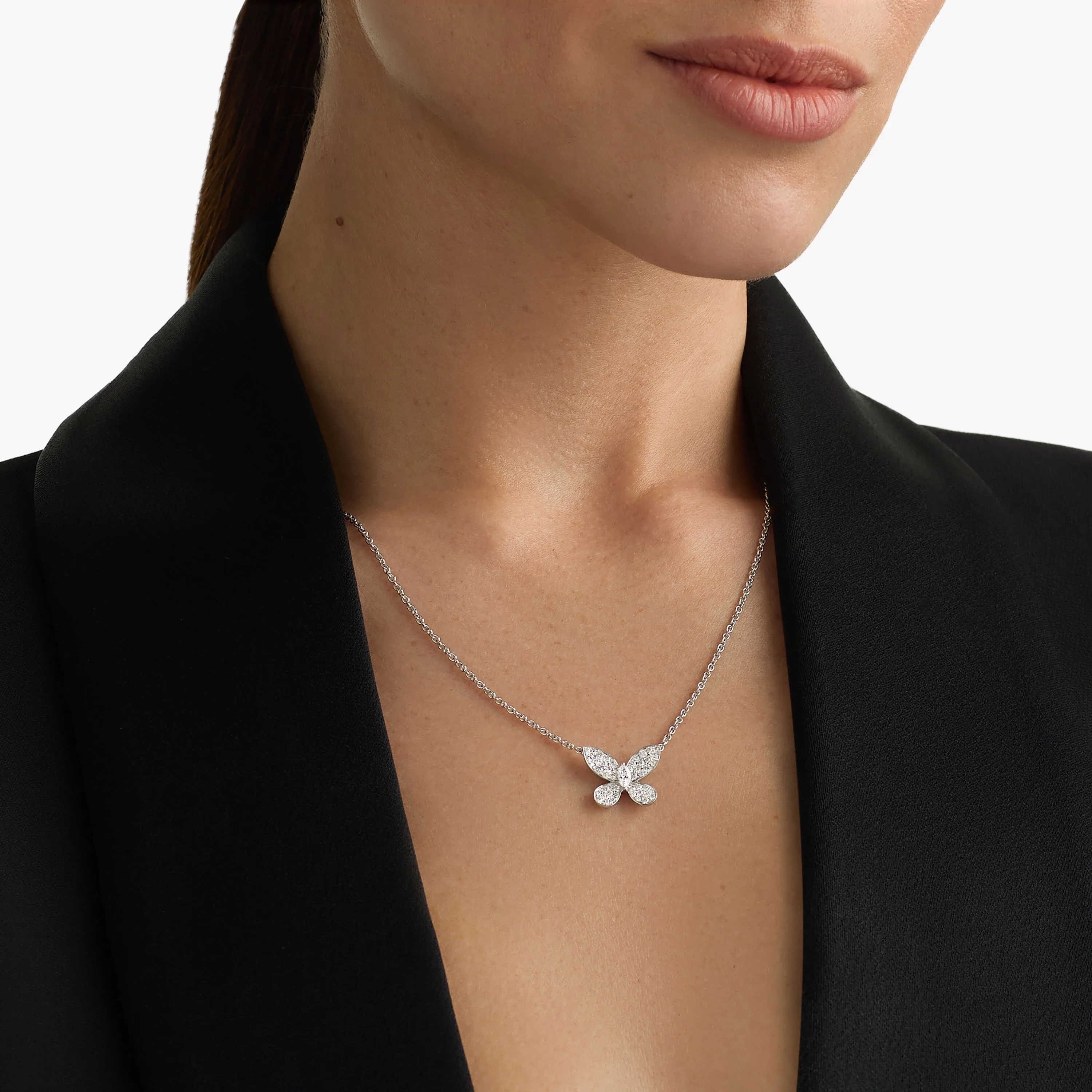 Pavé Butterfly Diamond Small Pendant - Image 2
