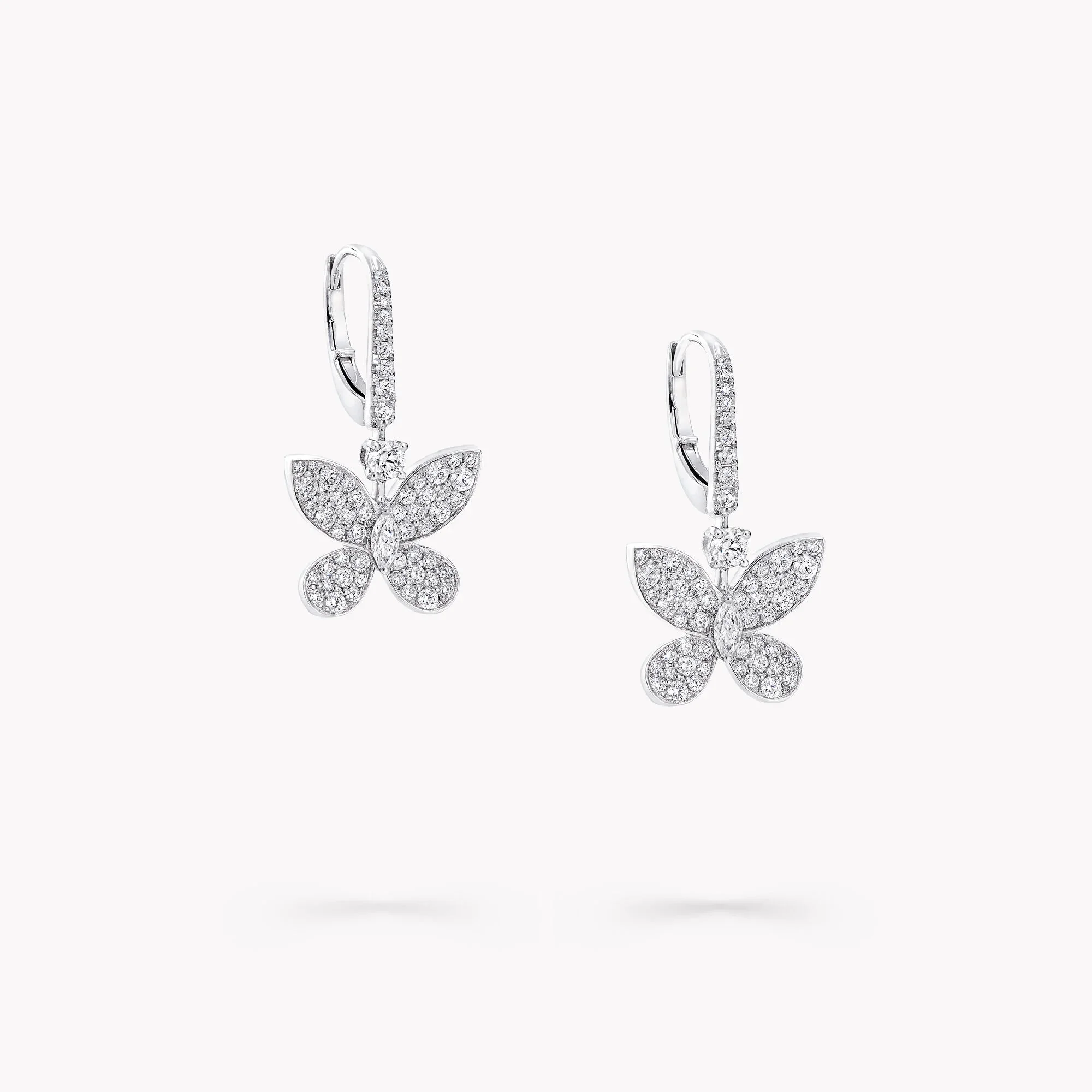 Pavé Butterfly Mini Diamond Drop Earrings - Image 3