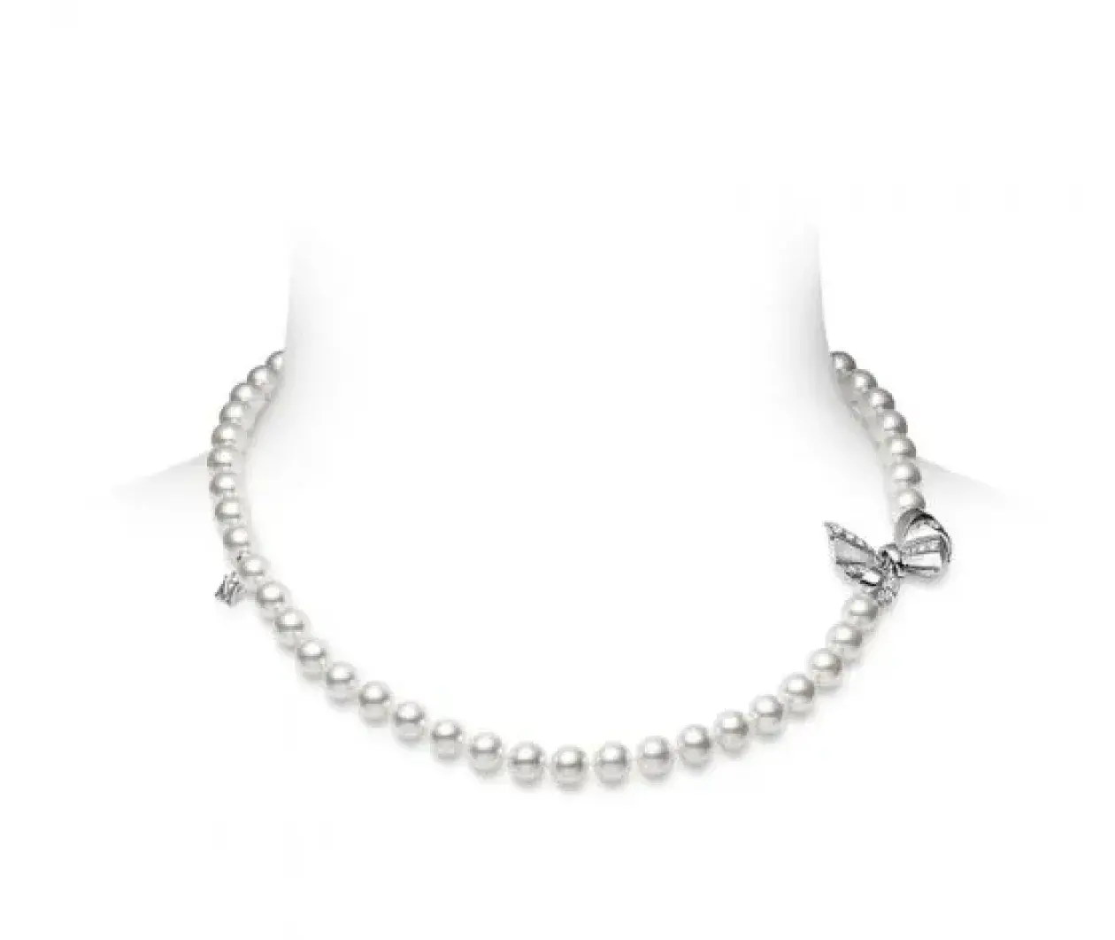 Ribbon Akoya Cultured Pearl and Diamond Convertible Bracelet and Necklace - Image 2
