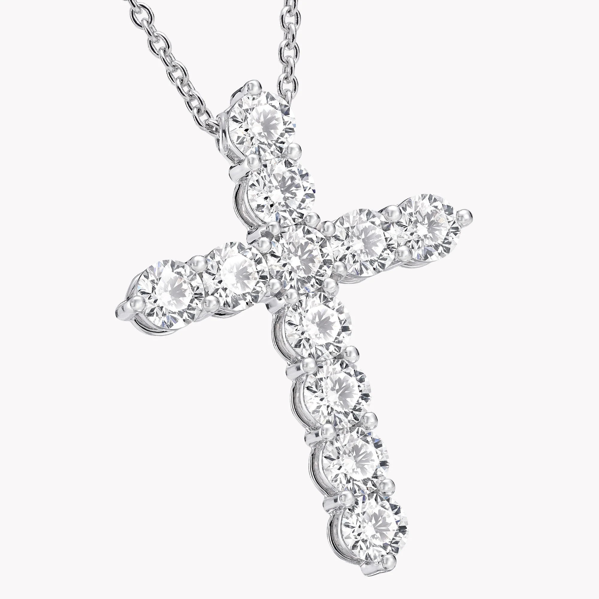 Round Diamond Cross Large Pendant - Image 4