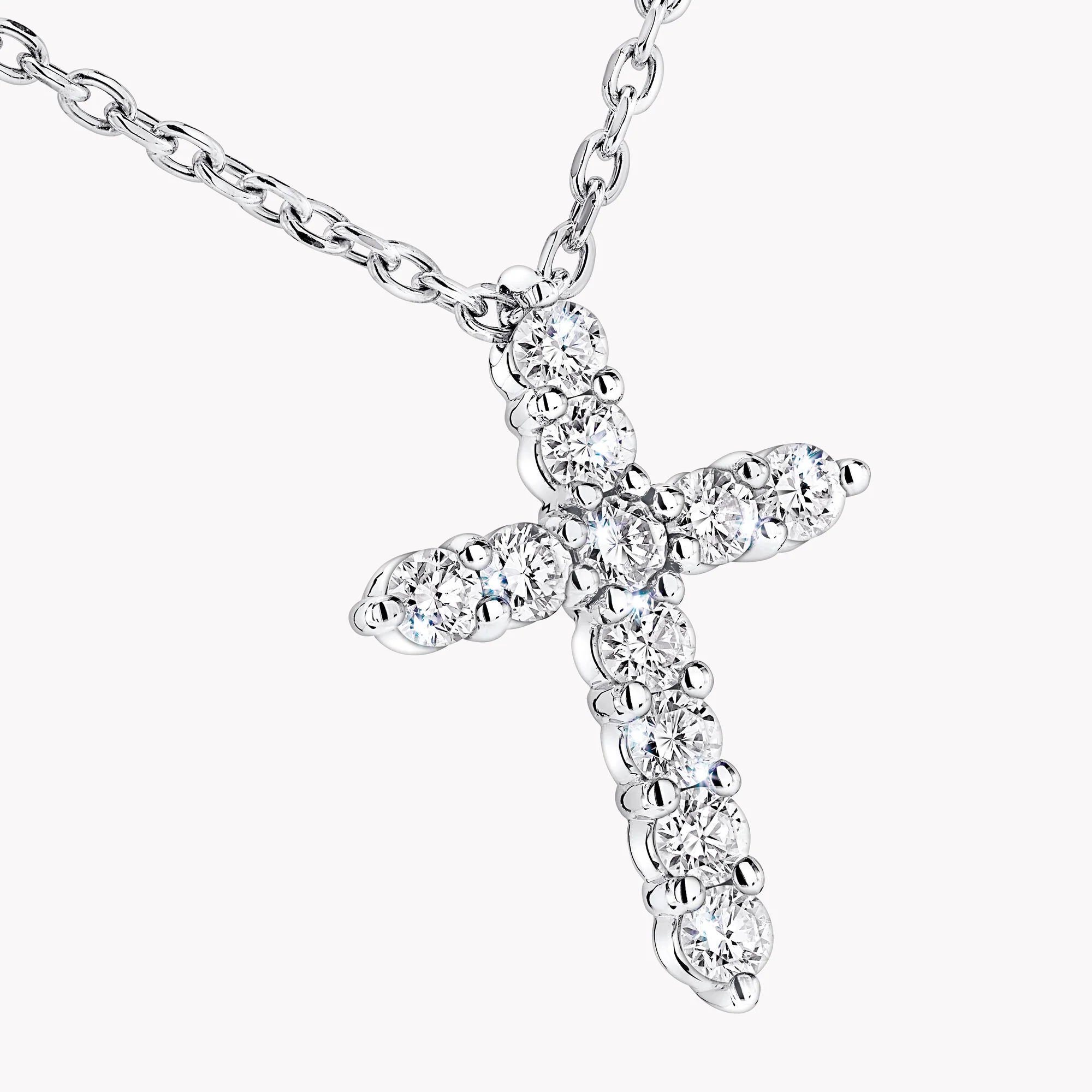 Round Diamond Cross Petite Pendant - Image 4