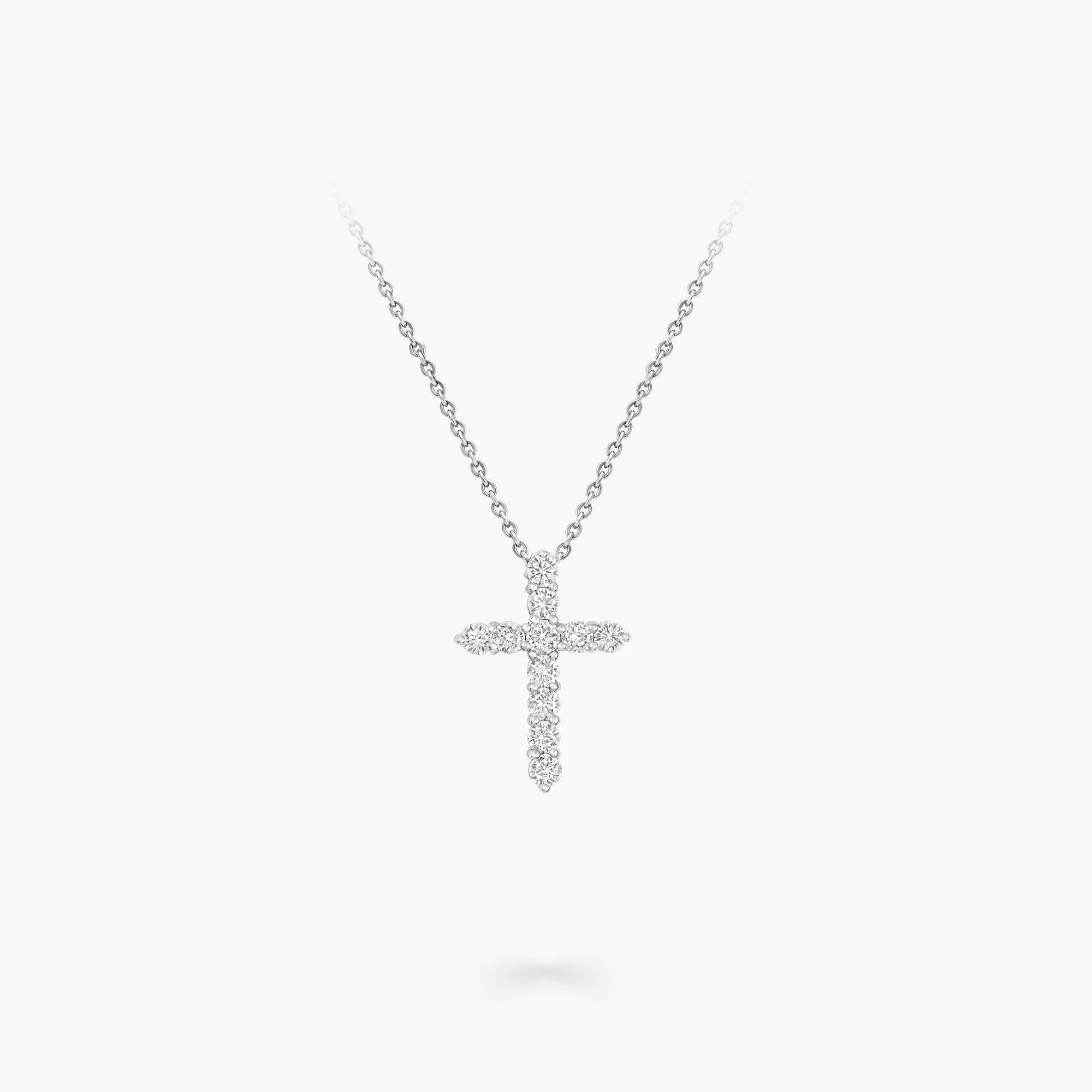 Round Diamond Cross Small Pendant