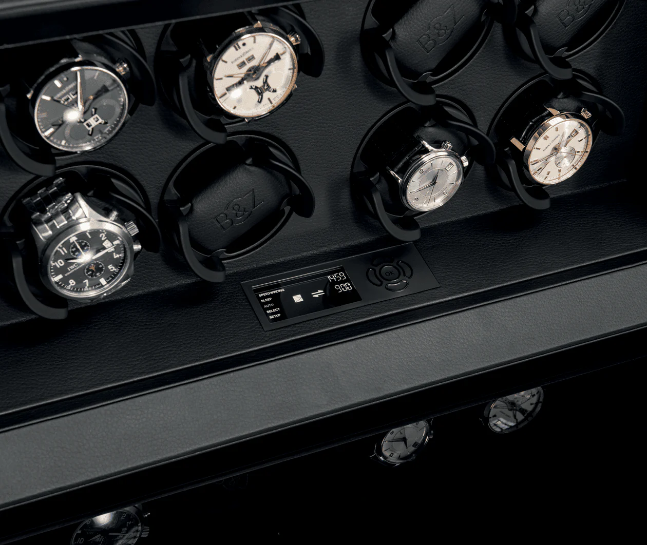 Safe Master 8 Watch Winder - Black Sky Leather - Image 2