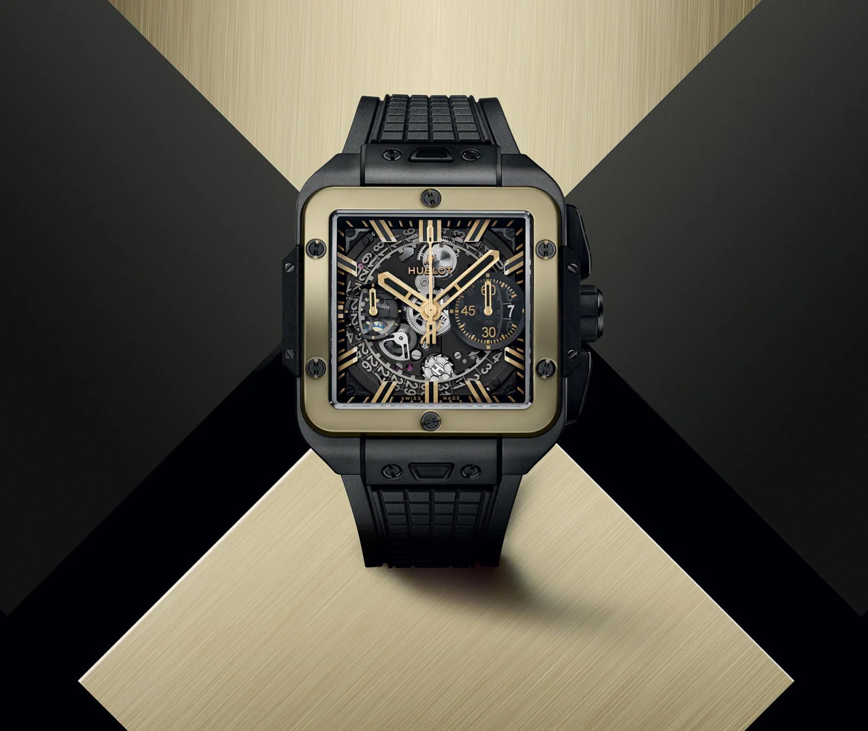 Square Bang Unico Ceramic Magic Gold 42mm - Image 2