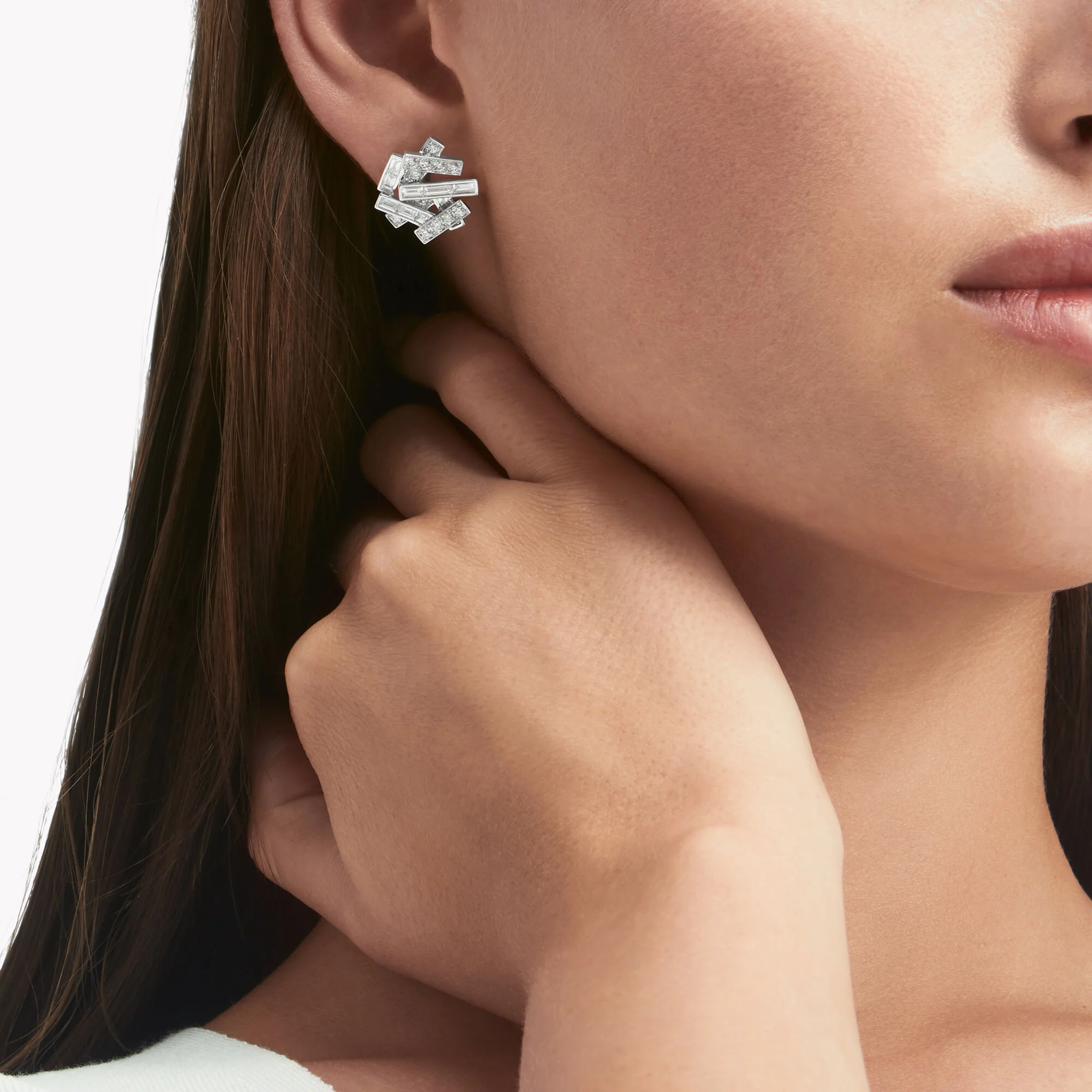 Threads Diamond Stud Earrings - Image 2