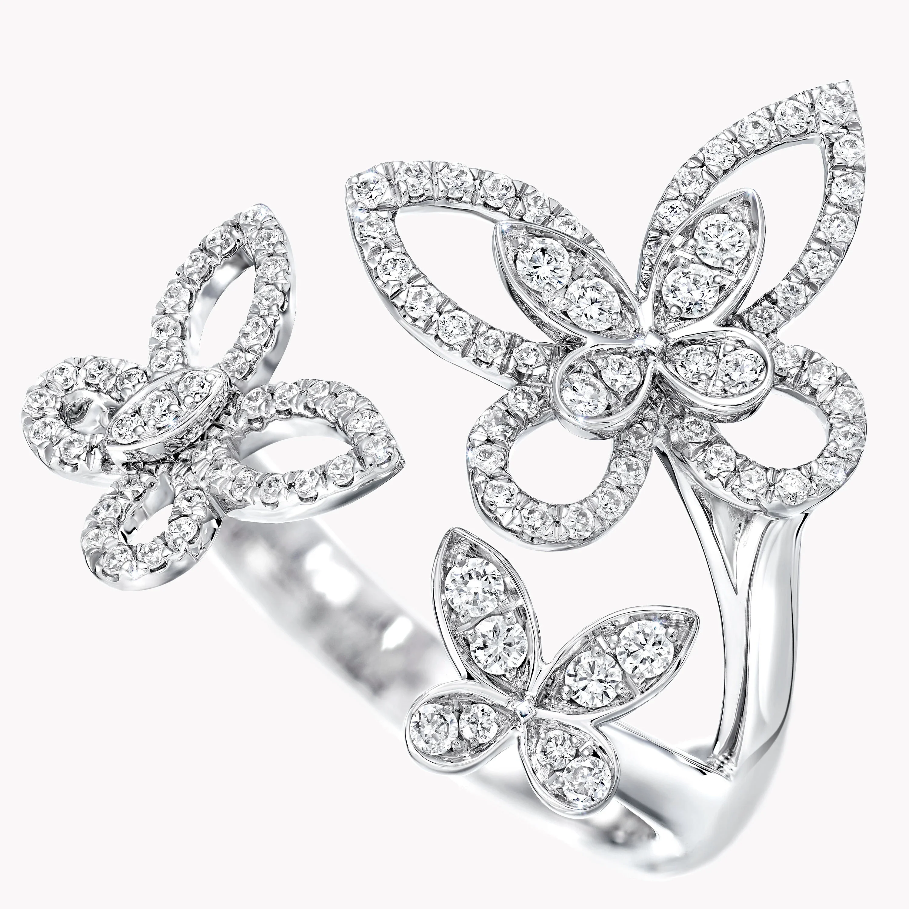 Triple Butterfly Silhouette Diamond Ring - Image 5