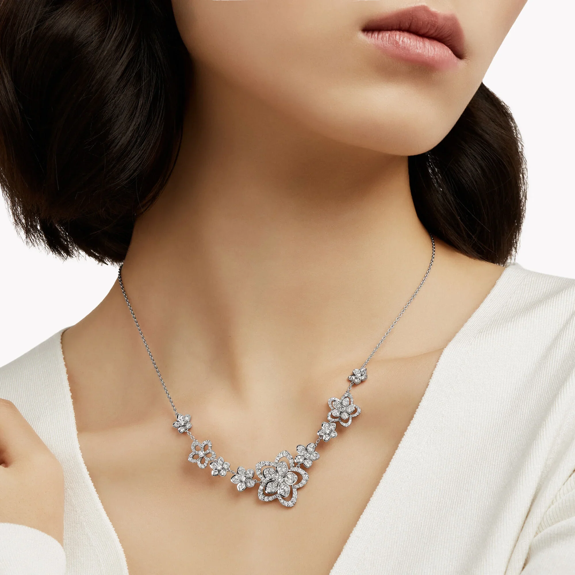 Wild Flower Multi Diamond Necklace - Image 2