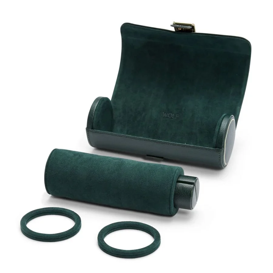 Wolf British Racing Green Triple Watch Roll - Image 6