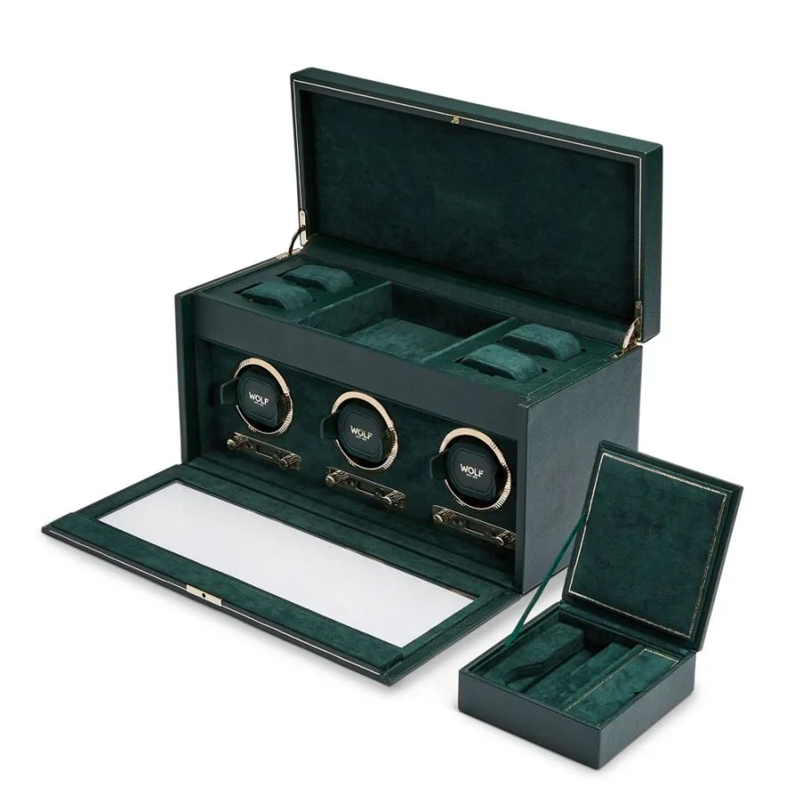 Wolf Brit Racing Green Triple Watch Winder - Image 6