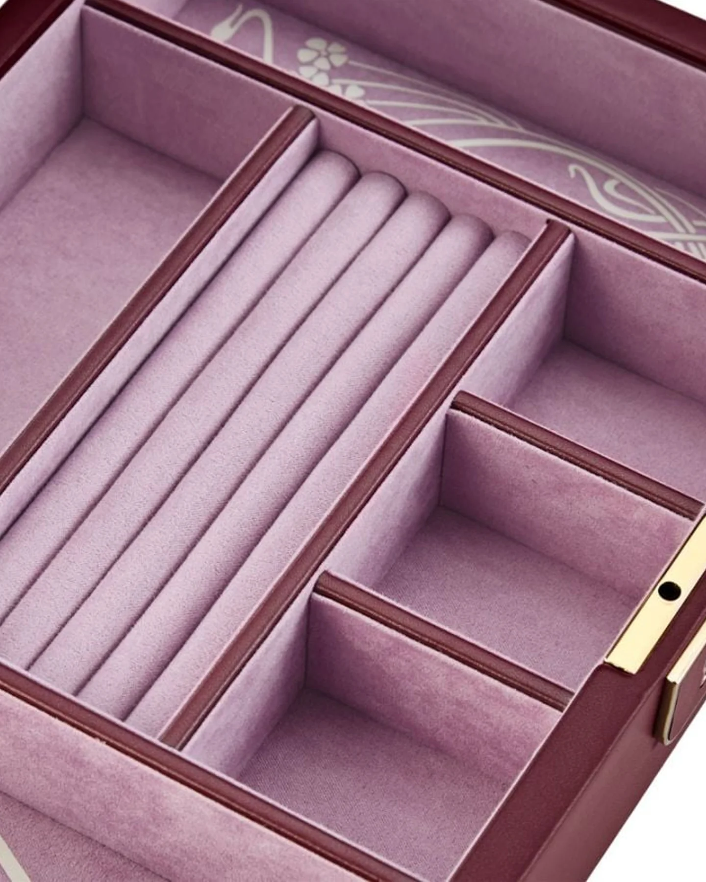 WOLF x Liberty Medium Jewellery Box - Burgundy - Image 3