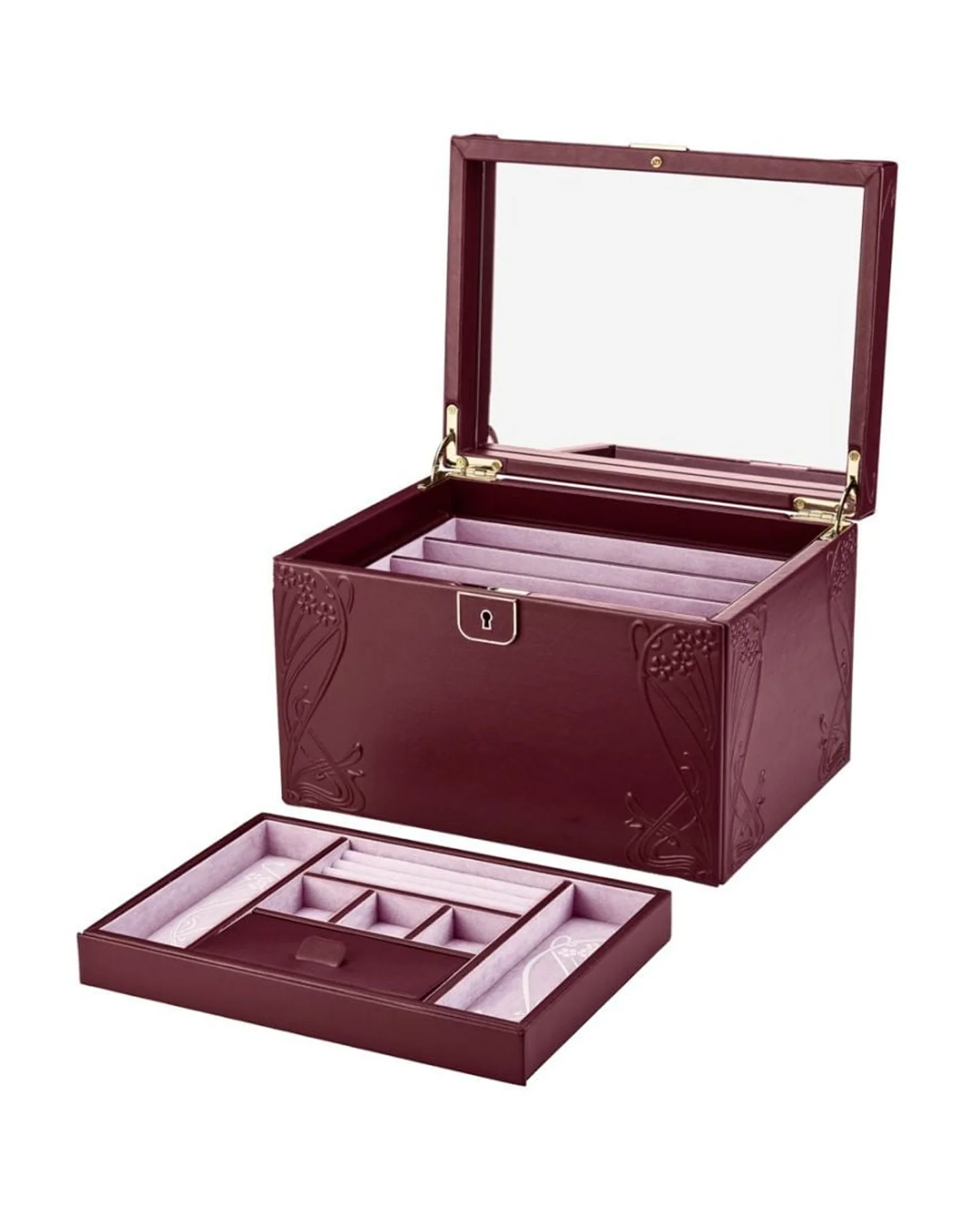 WOLF x Liberty Large Jewellery Box - Burgundy - Image 4