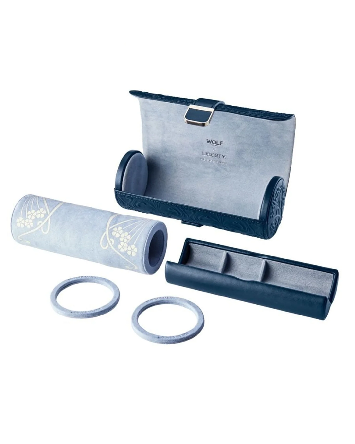 WOLF x Liberty Triple Watch Roll - Navy - Image 5